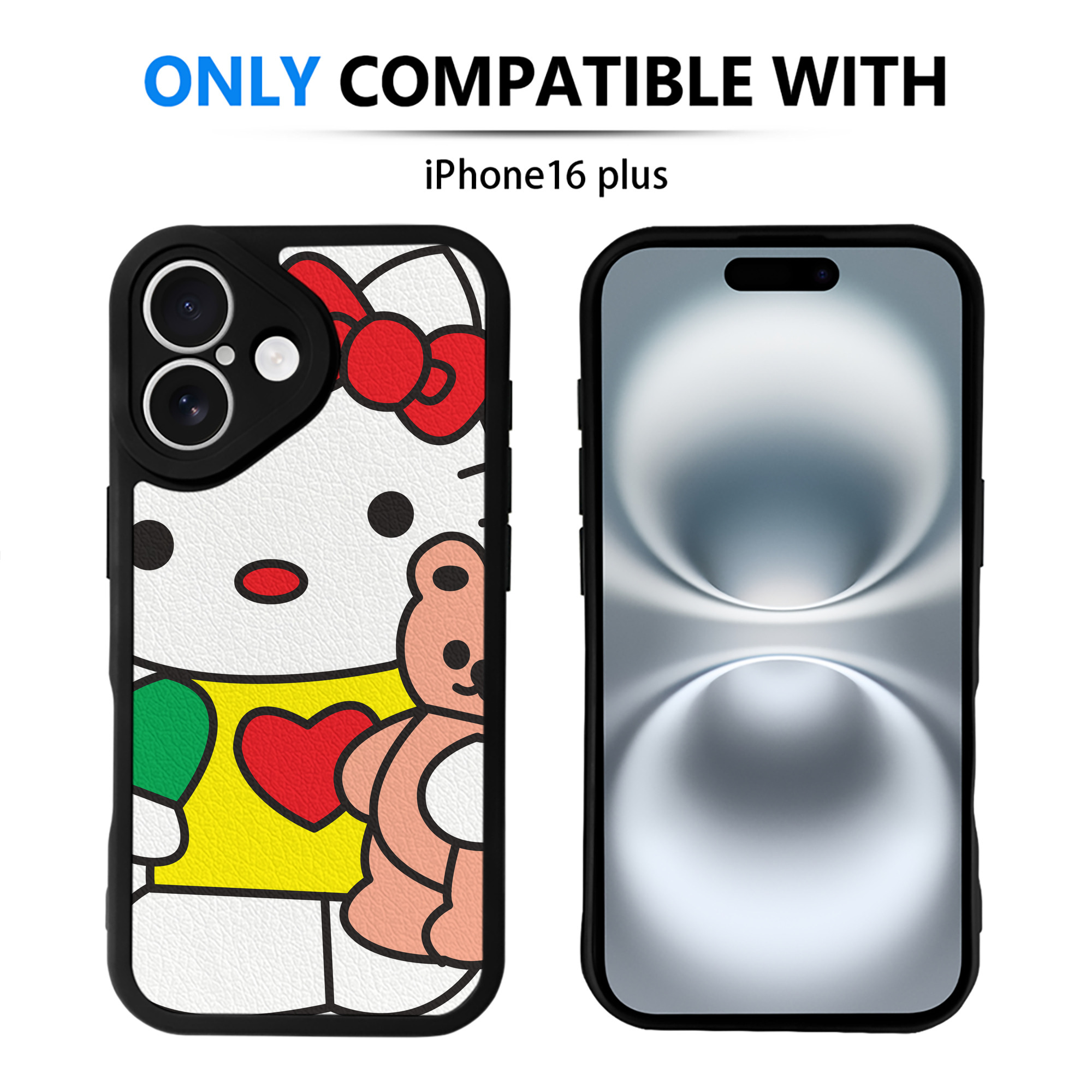 （画像用） Hello Kitty ハローキティ 【iPhone 16シリーズ対応】シリコンスマホケース（レザー調） 材質：シリコン